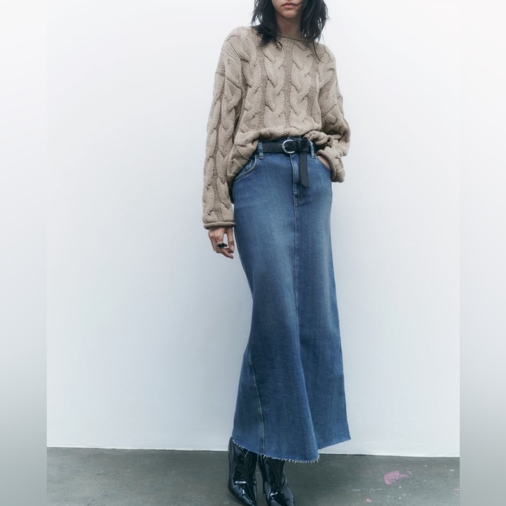 Zara The Stretch Denim Pencil Skirt Size XS